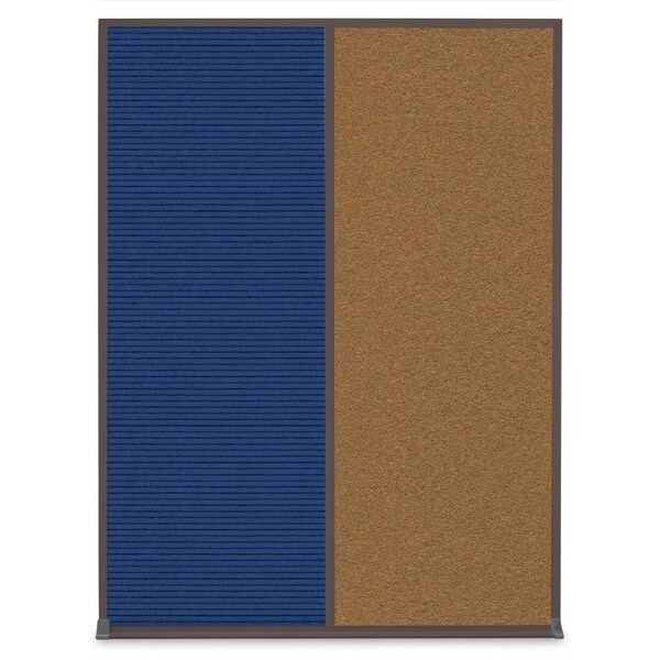 United Visual Products Single Door Radius Corkboard, 36"X36", S UV8002-SATIN-COBACC - main